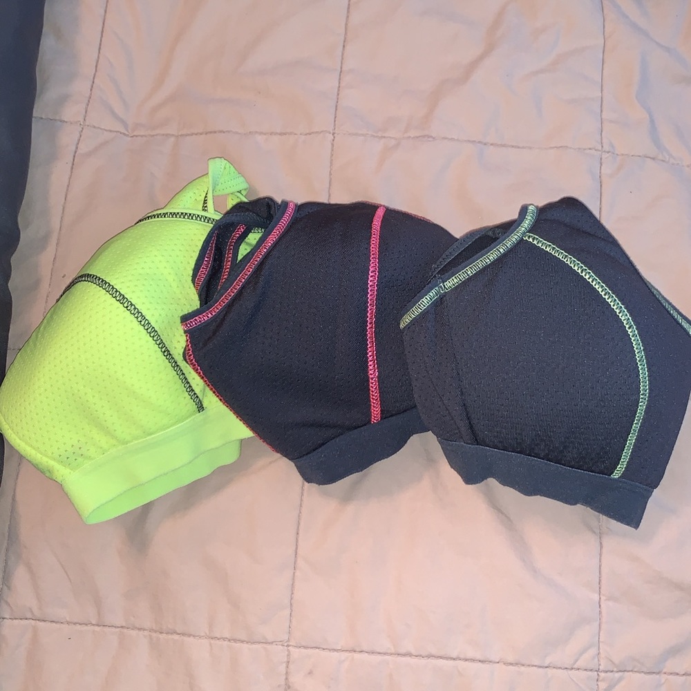 three sports bras